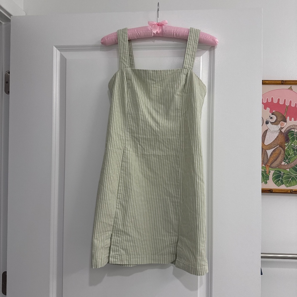 Green striped Mini Dress